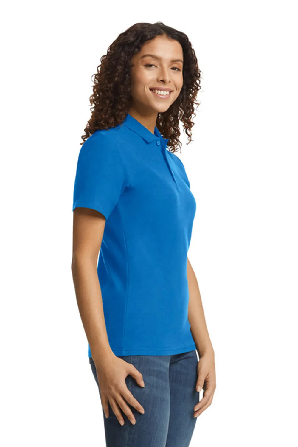 Gildan Womens SoftStyle Double Pique Short Sleeve Polo Shirt - Royal Blue  Affordable Clothing Gildan