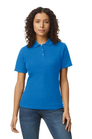 Gildan Womens SoftStyle Double Pique Short Sleeve Polo Shirt - Royal Blue  Affordable Clothing Gildan