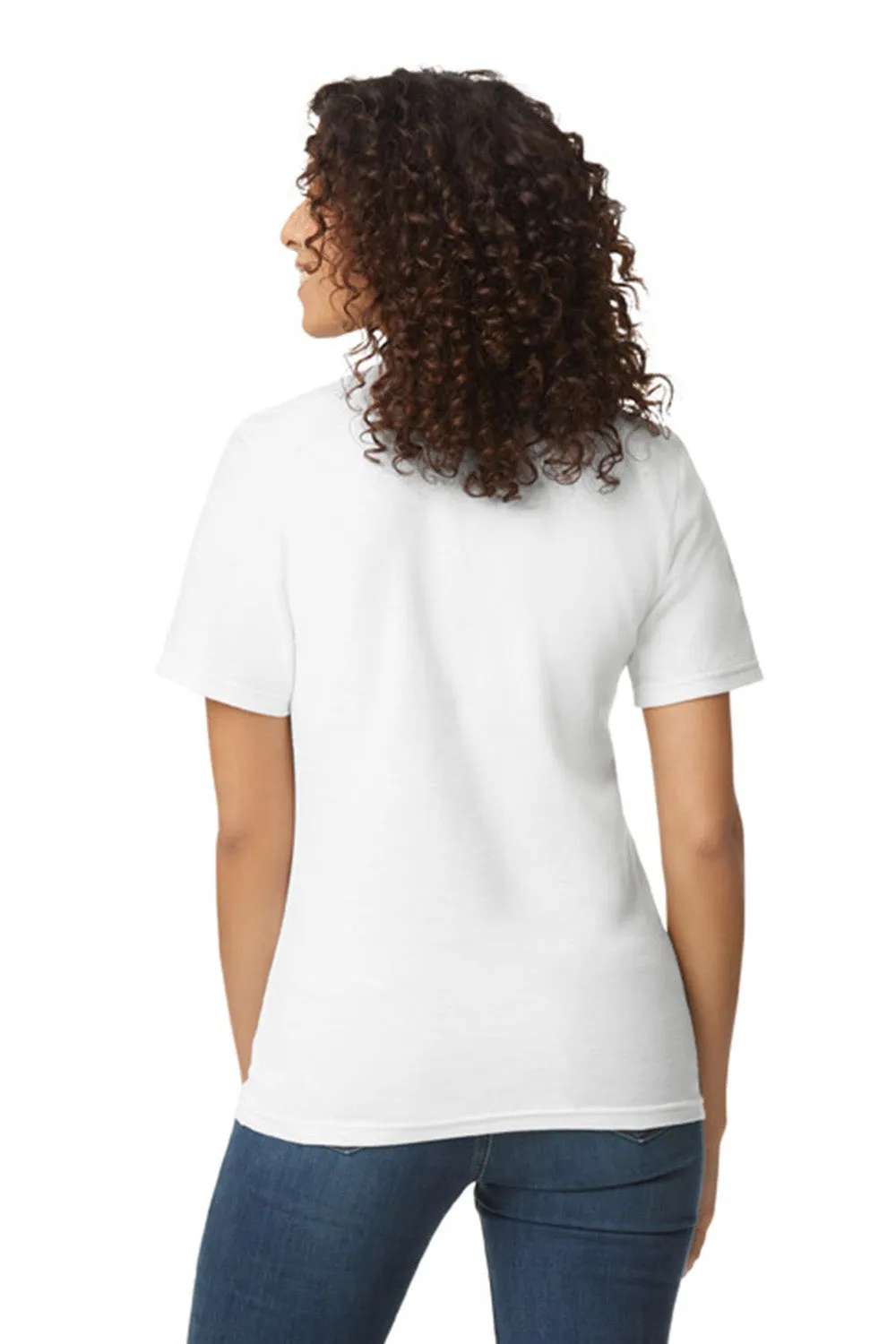 Gildan Womens SoftStyle Double Pique Short Sleeve Polo Shirt - White  Affordable Clothing Gildan