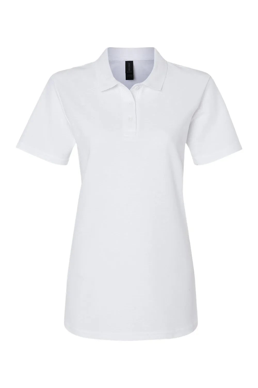 Gildan Womens SoftStyle Double Pique Short Sleeve Polo Shirt - White  Affordable Clothing Gildan