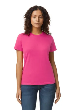 Gildan Womens Softstyle Short Sleeve Crewneck T-Shirt - Heliconia Pink  Affordable Clothing Gildan