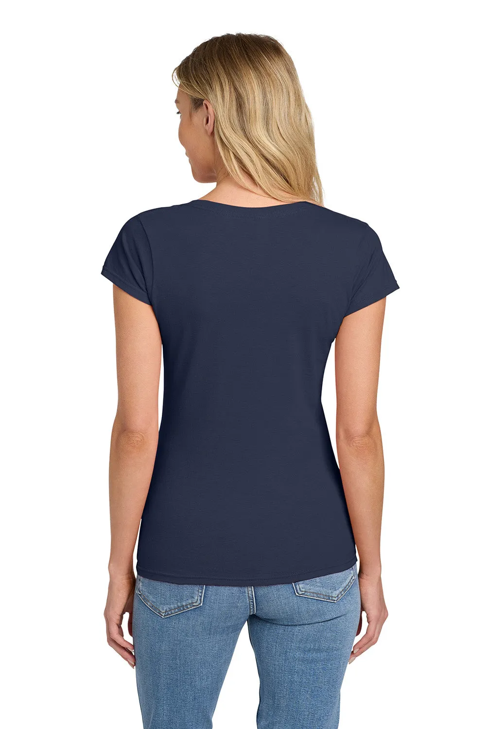 Gildan Womens Softstyle Short Sleeve V-Neck T-Shirt - Navy Blue  Affordable Clothing Gildan