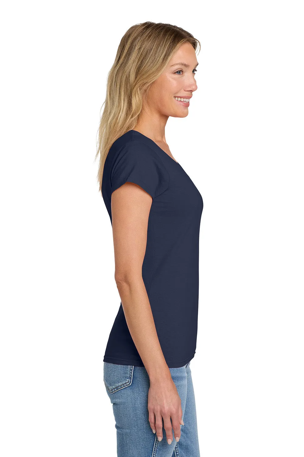 Gildan Womens Softstyle Short Sleeve V-Neck T-Shirt - Navy Blue  Affordable Clothing Gildan