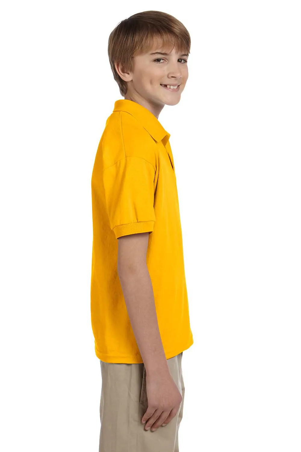 Gildan Youth DryBlend Moisture Wicking Short Sleeve Polo Shirt - Gold  Affordable Clothing Gildan
