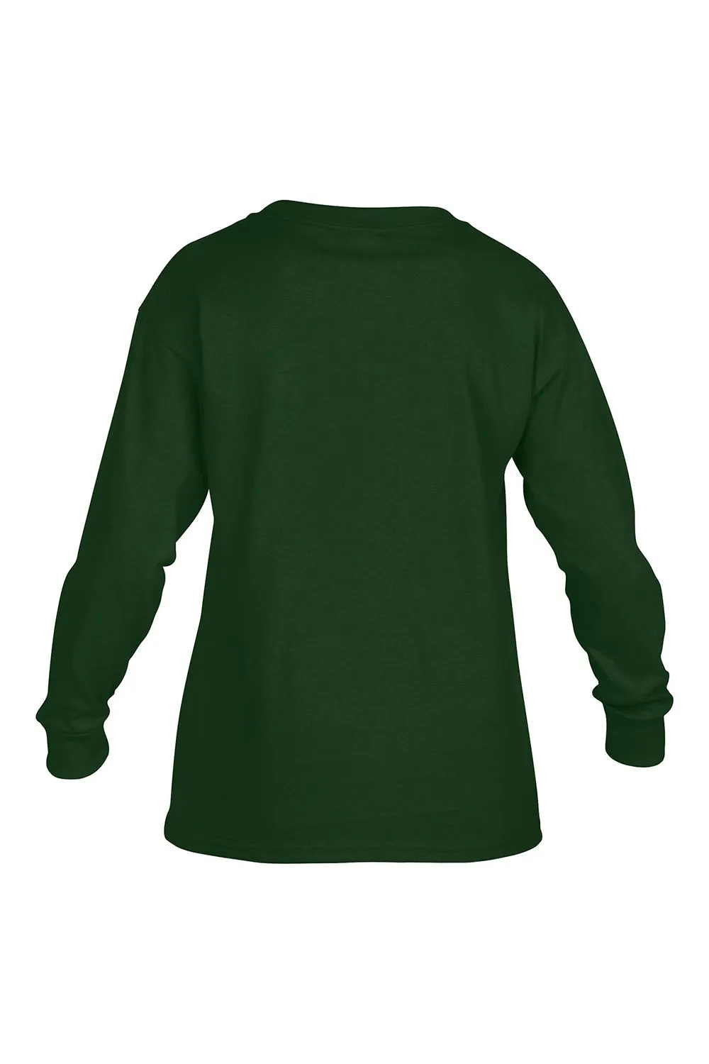 Gildan Youth Long Sleeve Crewneck T-Shirt - Forest Green  Affordable Clothing Gildan