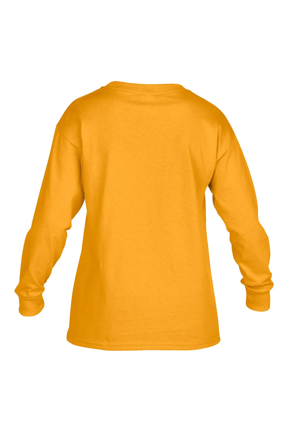 Gildan Youth Long Sleeve Crewneck T-Shirt - Gold  Affordable Clothing Gildan