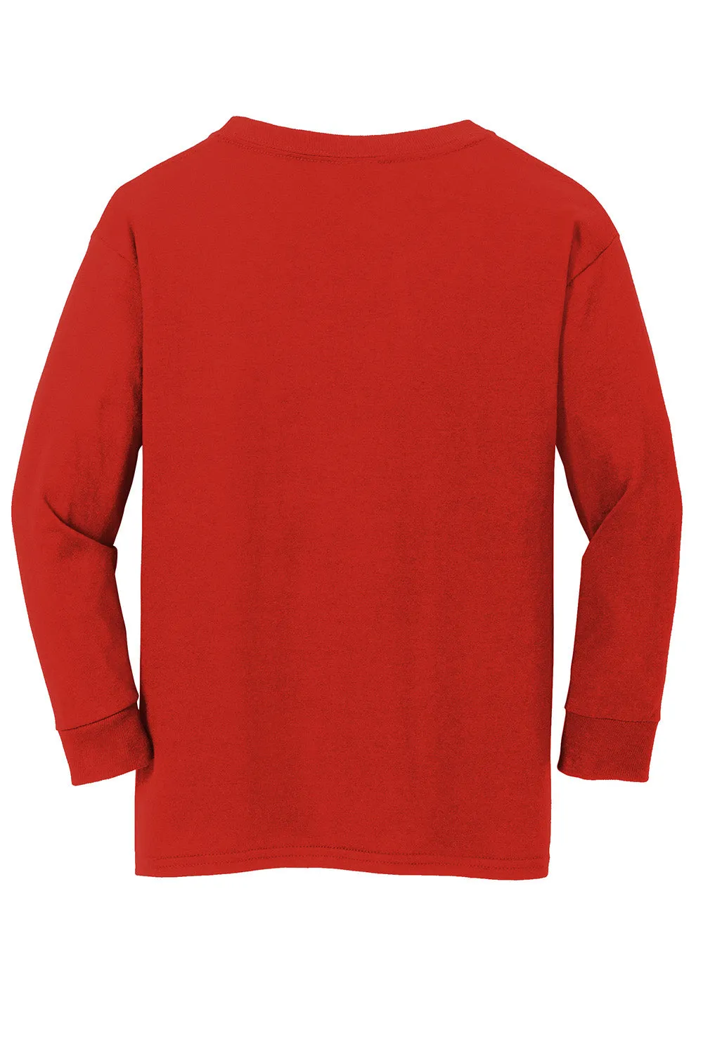 Gildan Youth Long Sleeve Crewneck T-Shirt - Red  Affordable Clothing Gildan