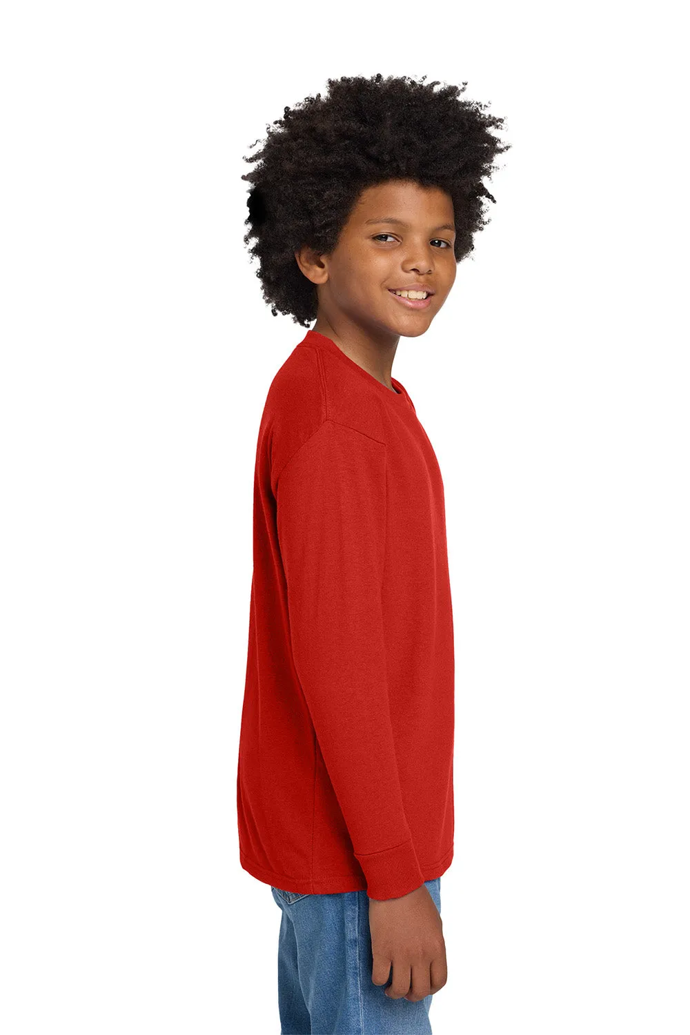 Gildan Youth Long Sleeve Crewneck T-Shirt - Red  Affordable Clothing Gildan