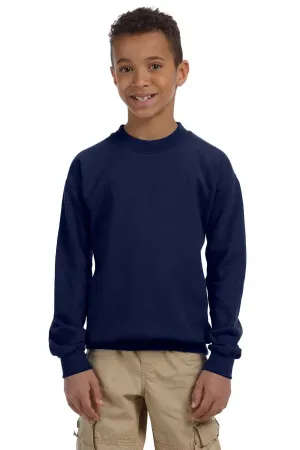 Gildan Youth Pill Resistant Fleece Crewneck Sweatshirt - Navy Blue  Affordable Clothing Gildan