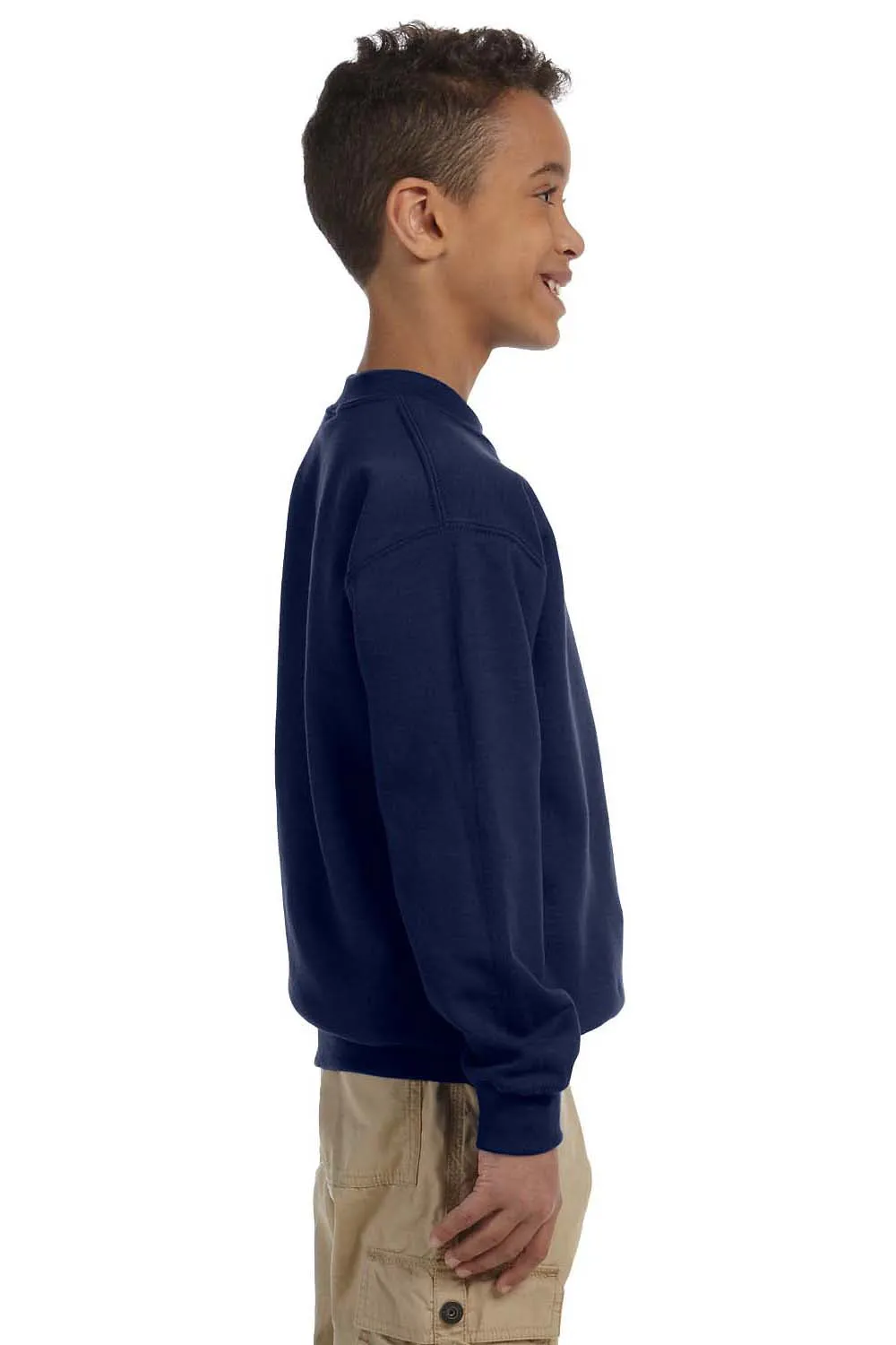 Gildan Youth Pill Resistant Fleece Crewneck Sweatshirt - Navy Blue  Affordable Clothing Gildan