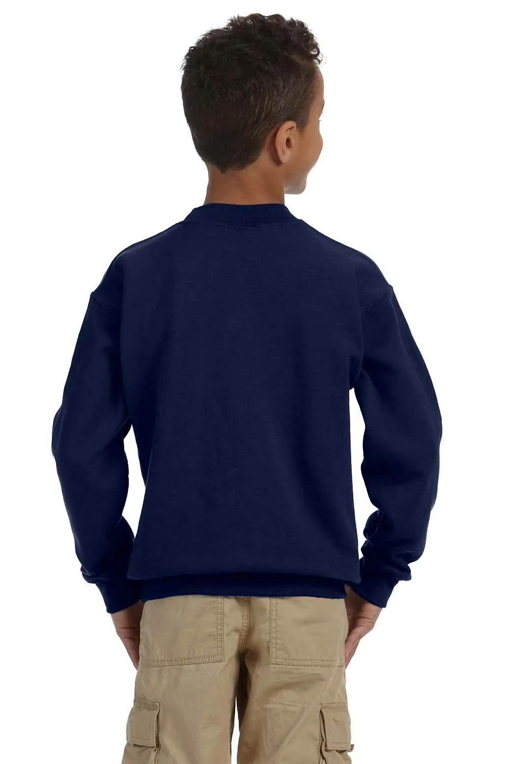 Gildan Youth Pill Resistant Fleece Crewneck Sweatshirt - Navy Blue  Affordable Clothing Gildan