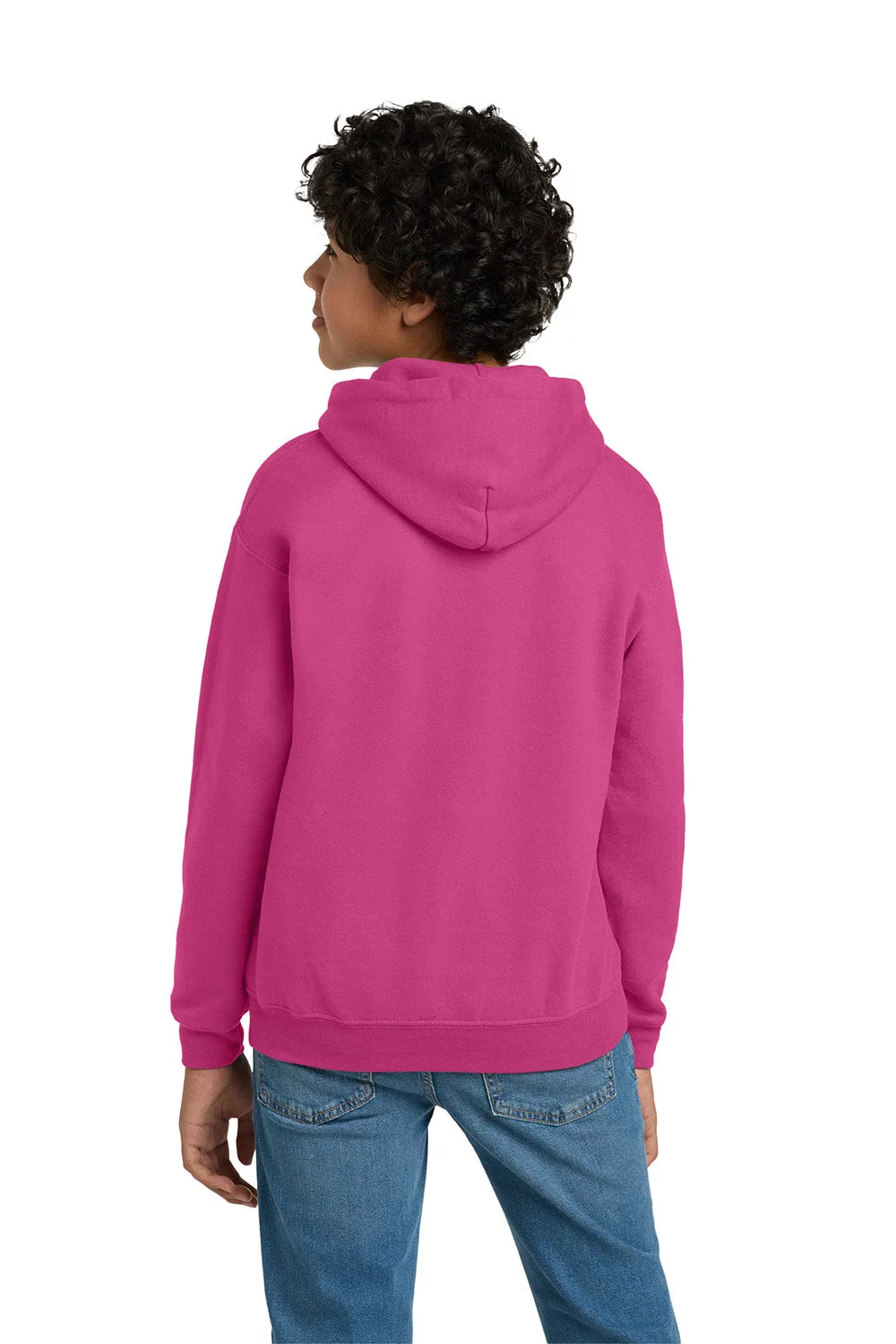 Gildan Youth Pill Resistant Hooded Sweatshirt Hoodie w/ Pouch Pocket - Heliconia Pink  Affordable Clothing Gildan