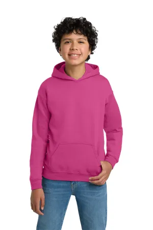 Gildan Youth Pill Resistant Hooded Sweatshirt Hoodie w/ Pouch Pocket - Heliconia Pink  Affordable Clothing Gildan