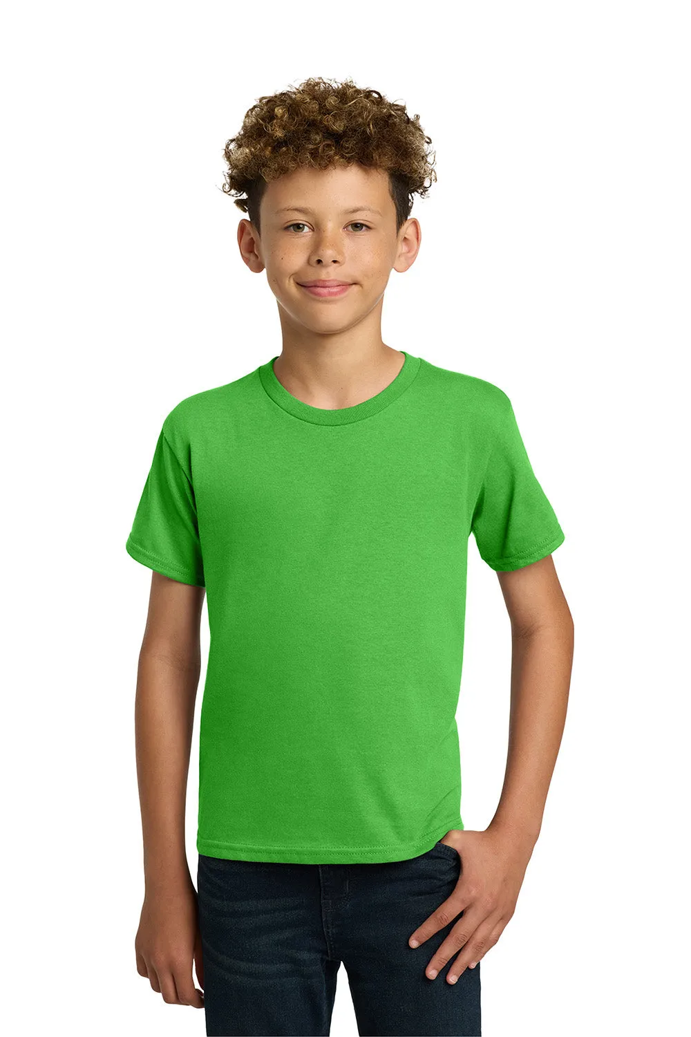 Gildan Youth Short Sleeve Crewneck T-Shirt - Electric Green  Affordable Clothing Gildan