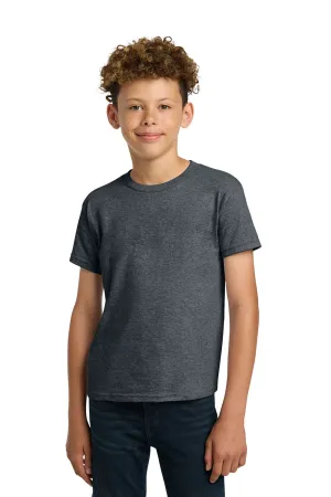 Gildan Youth Short Sleeve Crewneck T-Shirt - Heather Dark Grey  Affordable Clothing Gildan