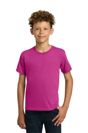 Gildan Youth Short Sleeve Crewneck T-Shirt - Heliconia Pink  Affordable Clothing Gildan