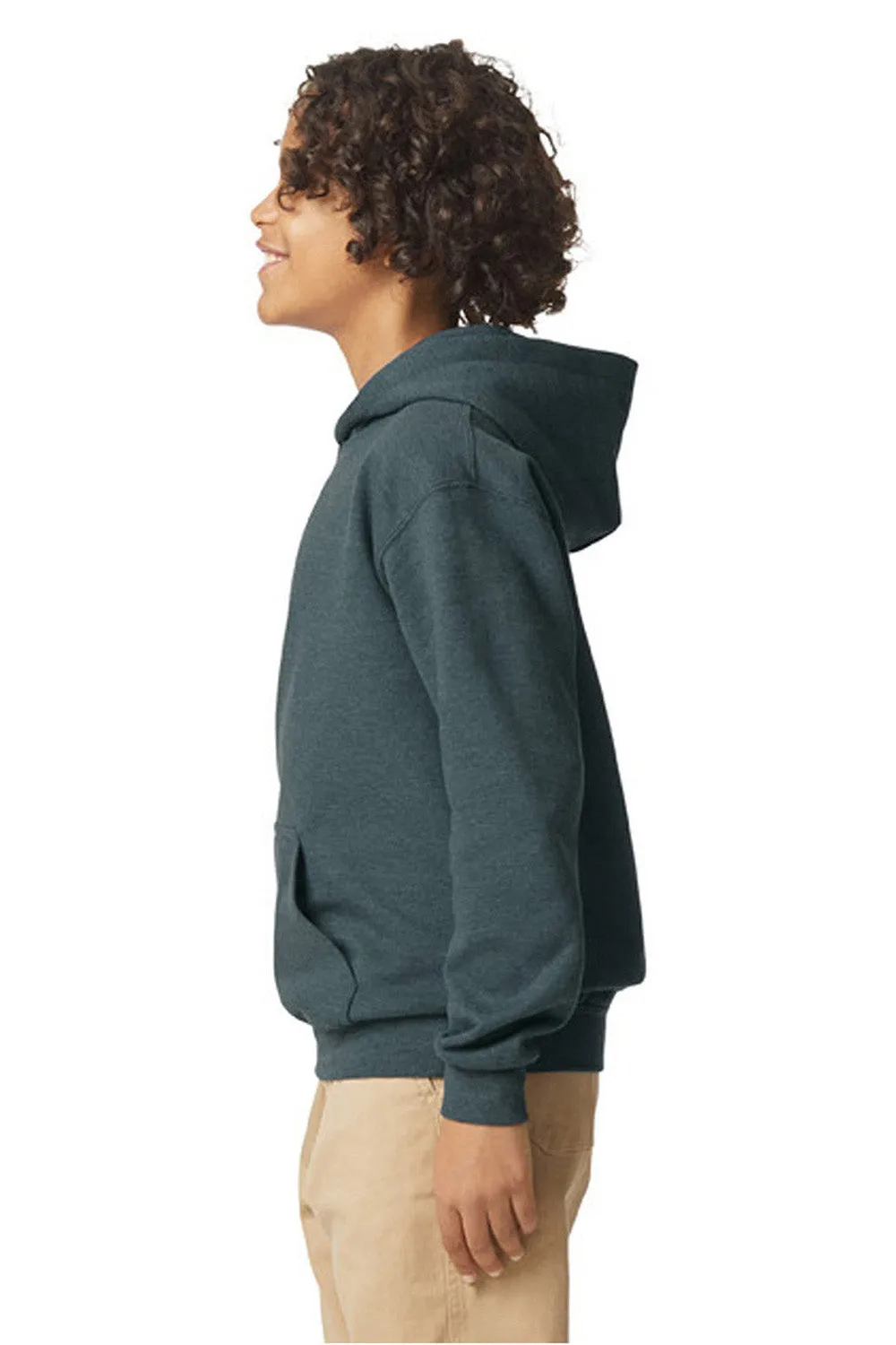 Gildan Youth Softstyle Hooded Sweatshirt Hoodie w/ Pouch Pocket - Heather Dark Grey  Affordable Clothing Gildan