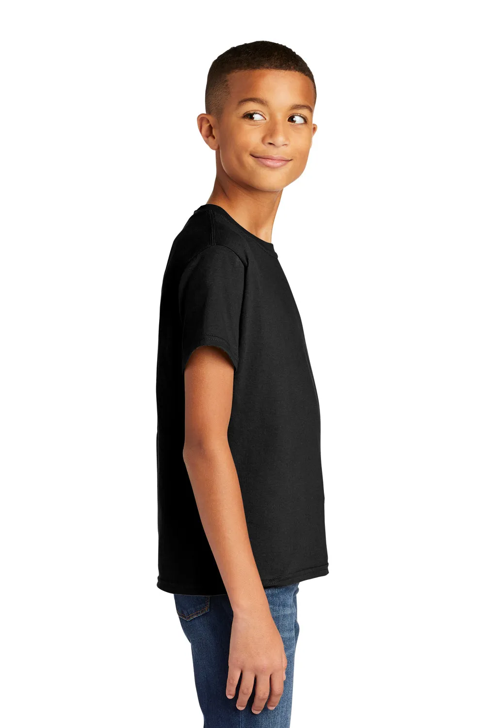 Gildan Youth Softstyle Short Sleeve Crewneck T-Shirt - Black  Affordable Clothing Gildan