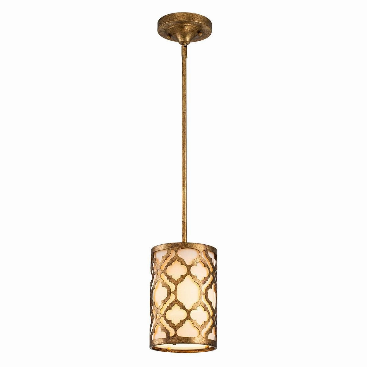 Gilded Nola Arabella 1 Light Gold Duo-Mount Mini Pendant white ceiling lamp
