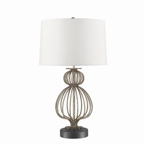 Gilded Nola Lafitte 1 Light Silver Table Lamp energy-saving LED light