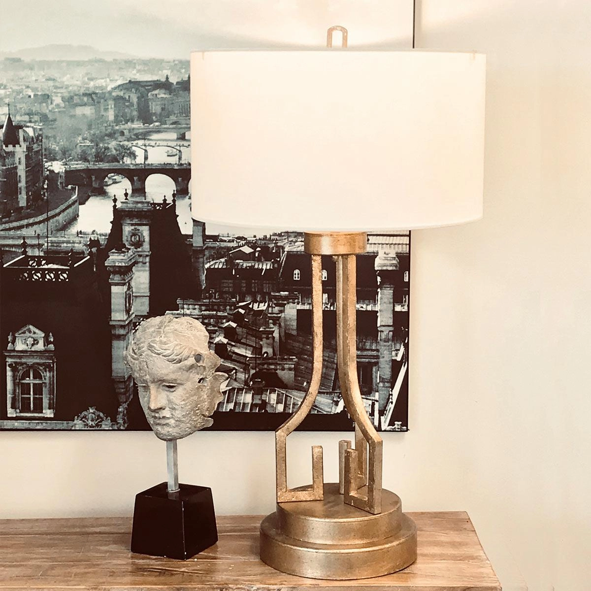 Gilded Nola Lemuria 1 Light Table Lamp - Distressed Gold