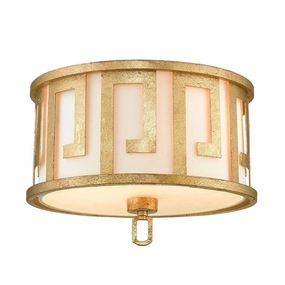 Gilded Nola Lemuria 2 Light Gold Flush Mount Ceiling Light ambient ceiling fixture