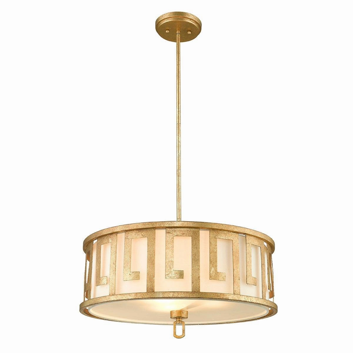Gilded Nola Lemuria 3 Light Gold Duo-Mount Large Pendant white ceiling lamp
