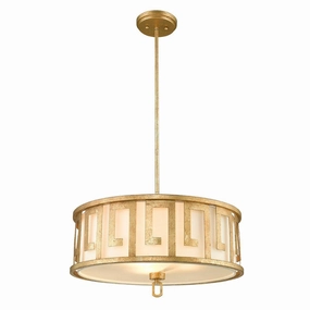 Gilded Nola Lemuria 3 Light Gold Duo-Mount Large Pendant white ceiling lamp
