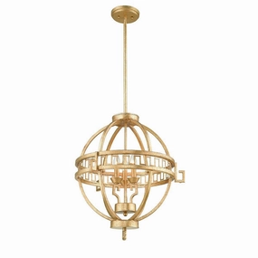 Gilded Nola Lemuria 3 Light Gold Globe Ceiling Pendant soft glow ceiling light