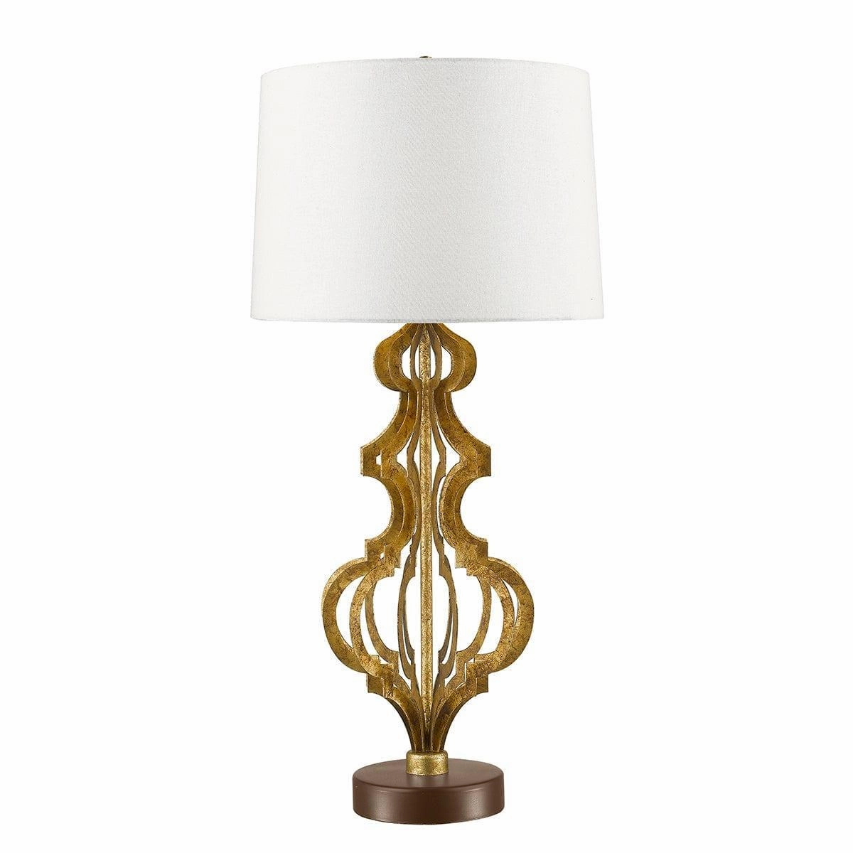 Gilded Nola Octavia 1 Light Table Lamp - Distressed Gold energy-saving LED light