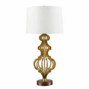 Gilded Nola Octavia 1 Light Table Lamp - Distressed Gold energy-saving LED light