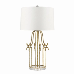 Gilded Nola Stella 1 Light Distressed Gold Table Lamp energy-saving LED light