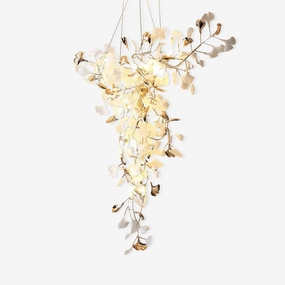 Ginkgo Tip Tlying Chandelier minimalist reading light