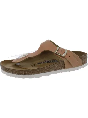 Gizeh BS Womens Suede Metallic T-Strap Sandals