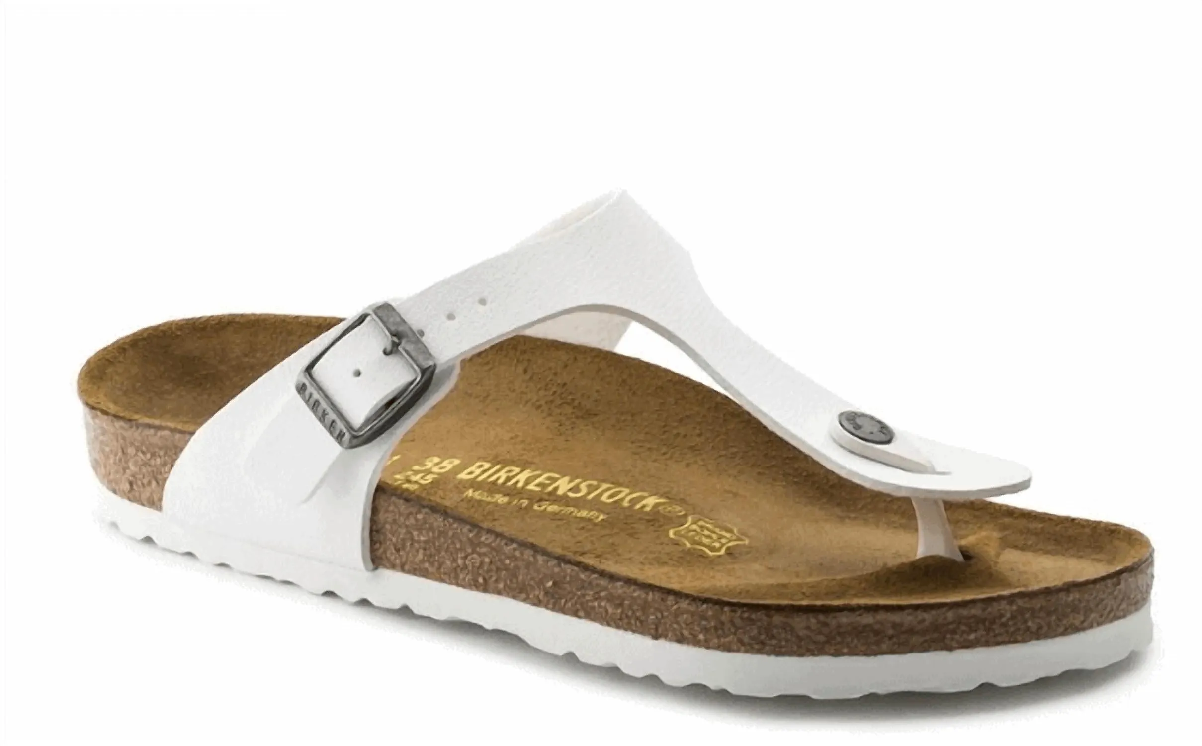 Gizeh Sandal In White Birko-Flor