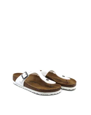 Gizeh Sandal In White Birko-Flor