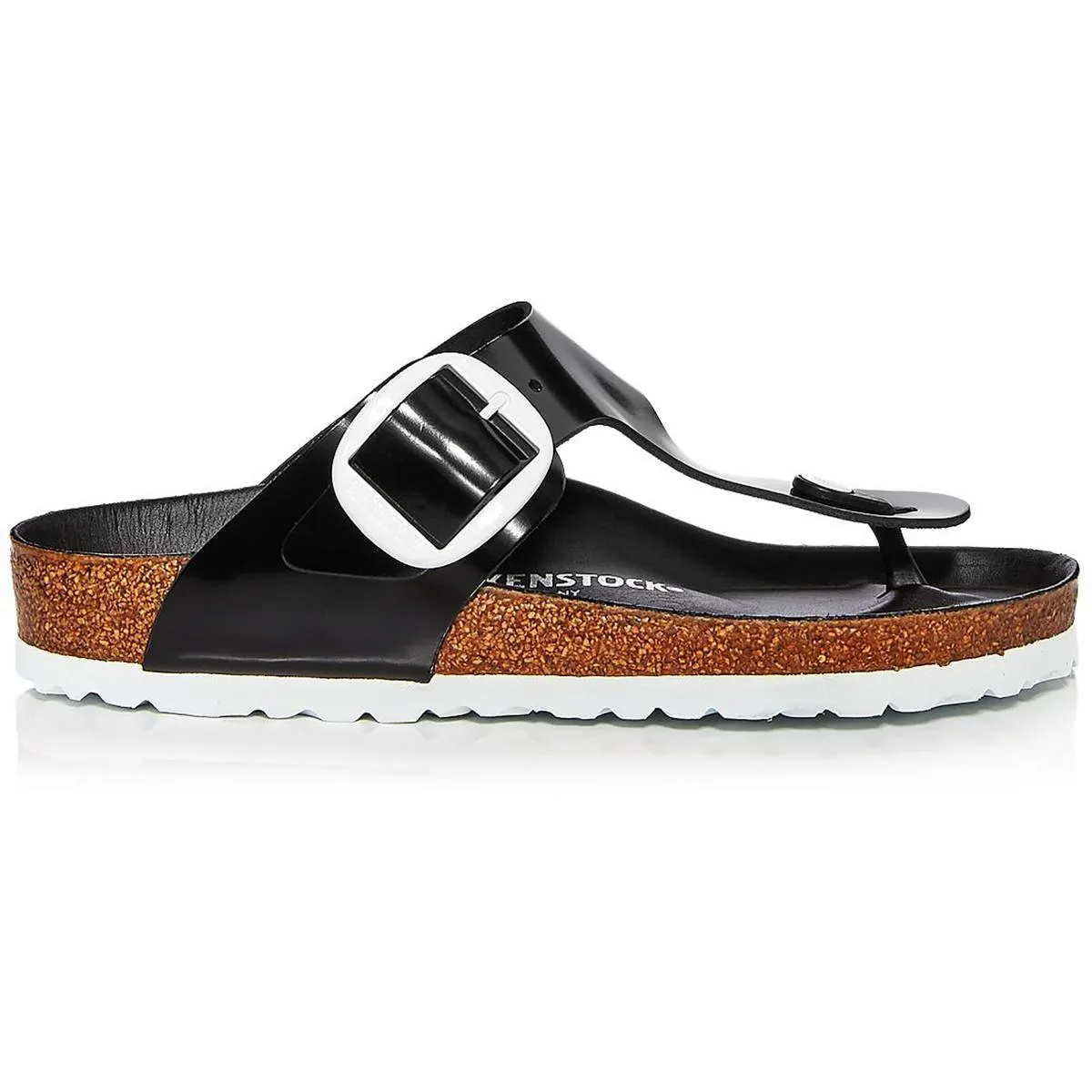 Gizeh  Womens Patent Leather Slip On Thong Sandals