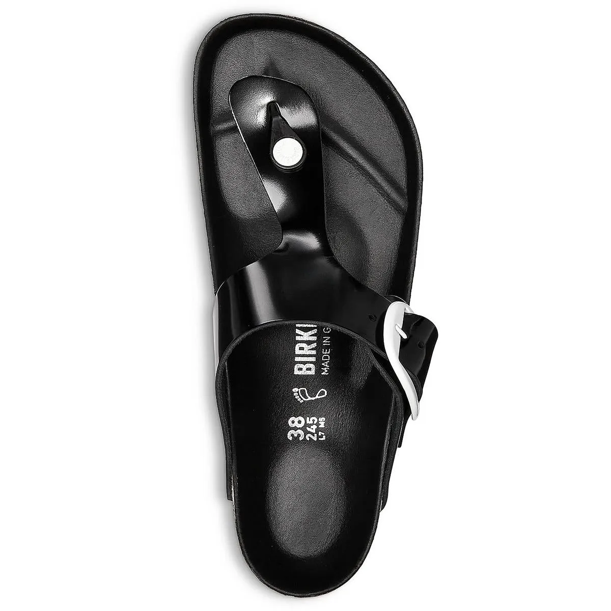 Gizeh  Womens Patent Leather Slip On Thong Sandals