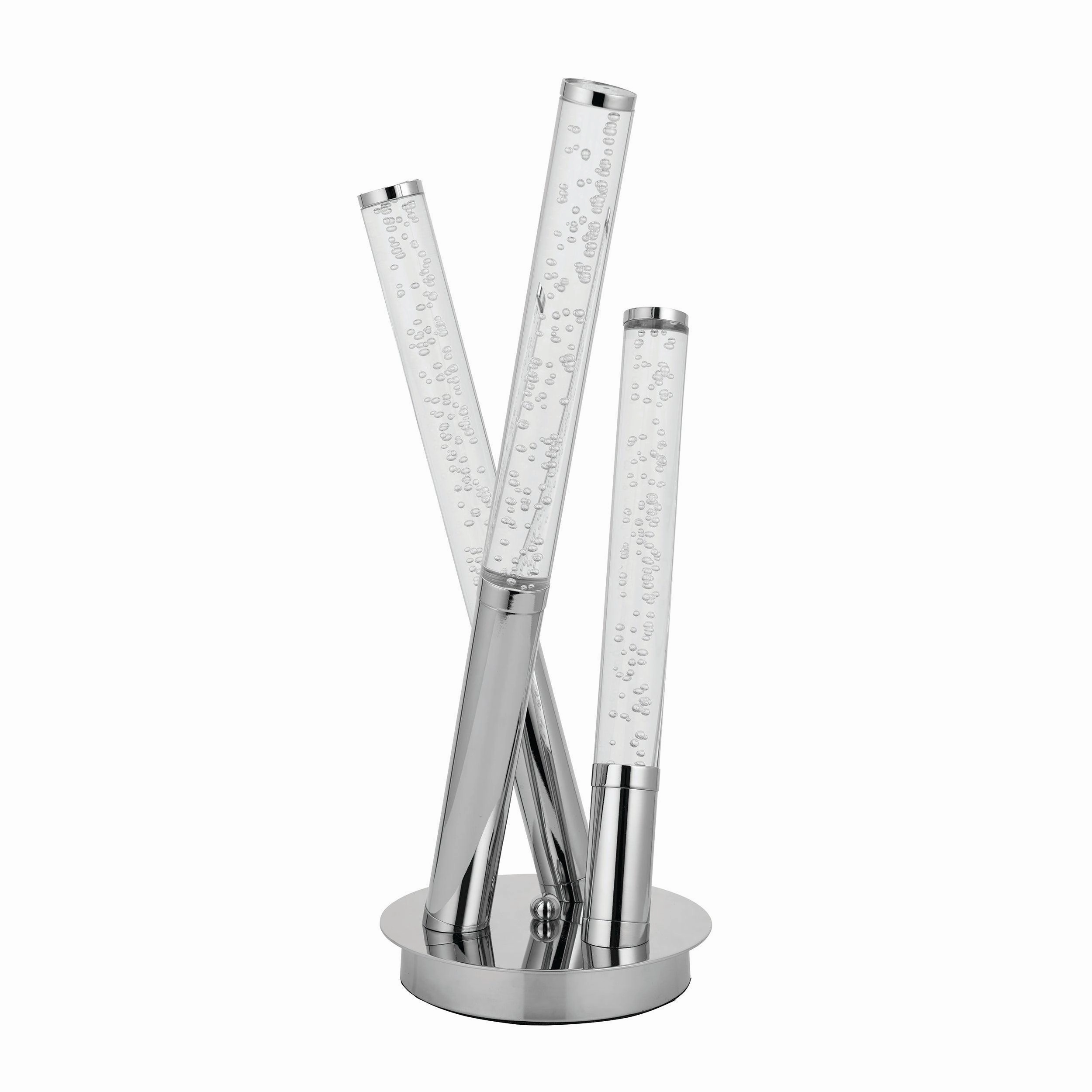 Glacier 3 Light LED Stainless Steel & Acrylic Table Lamp