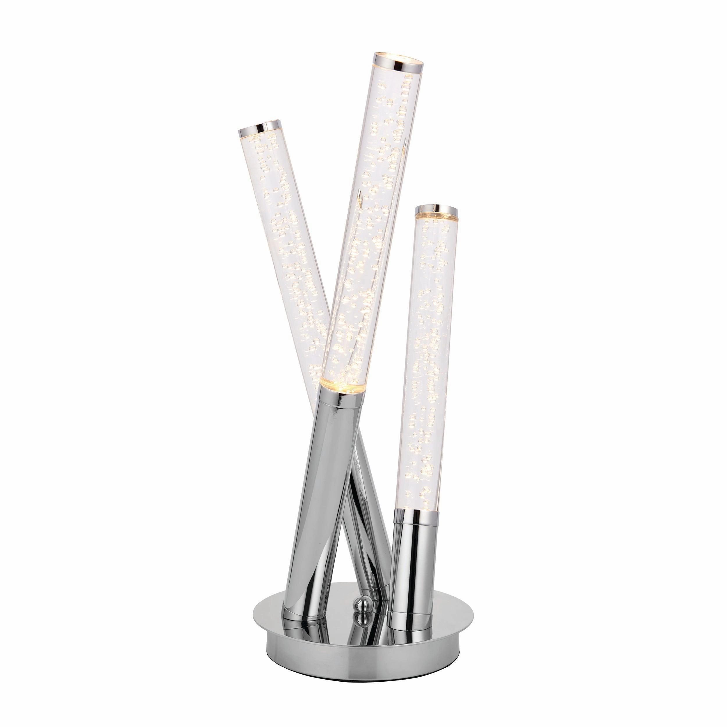 Glacier 3 Light LED Stainless Steel & Acrylic Table Lamp energy-saving LED light