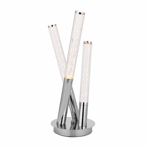 Glacier 3 Light LED Stainless Steel & Acrylic Table Lamp energy-saving LED light