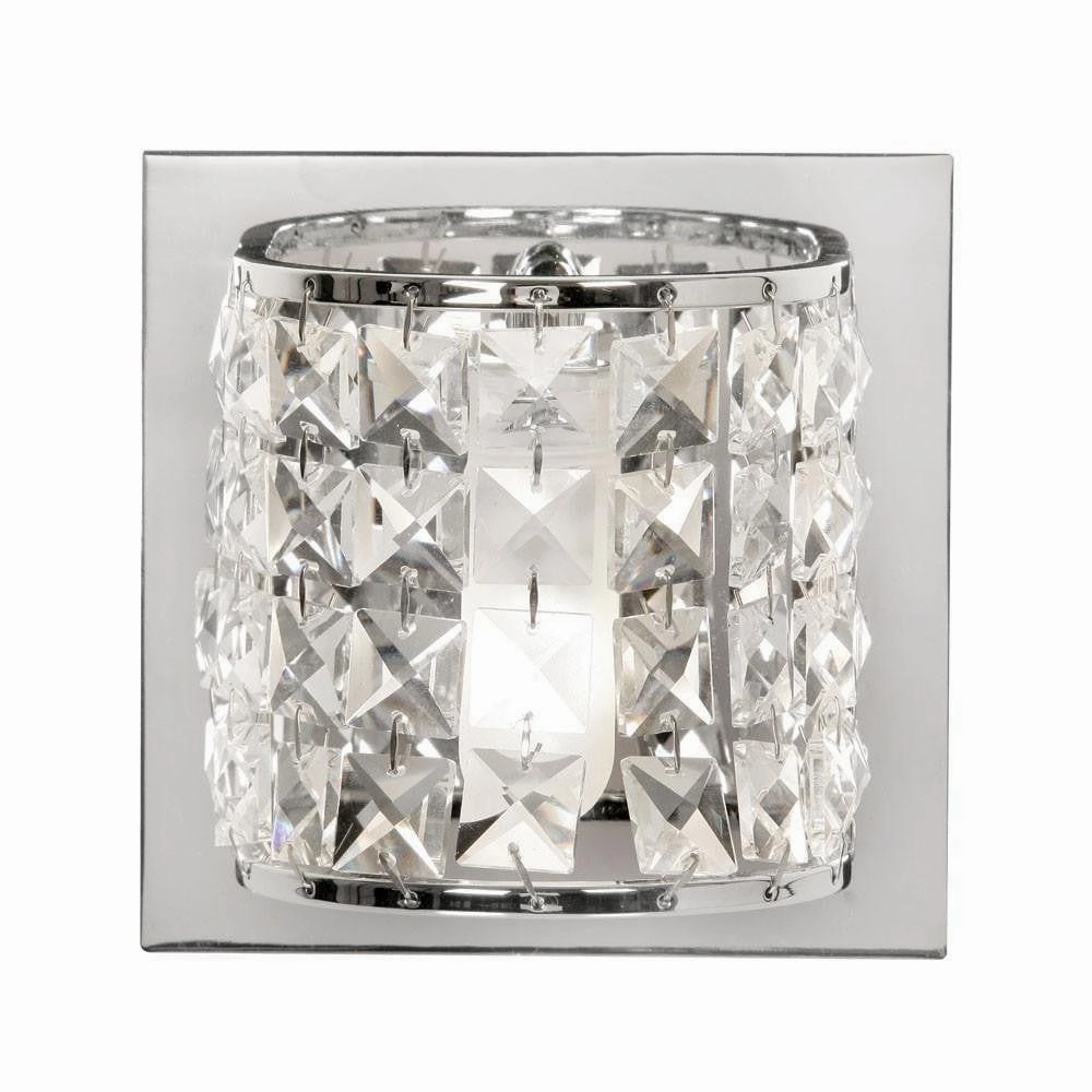 Glamour Chrome 1 Light Semi-Flush Bathroom Ceiling Light white ceiling lamp