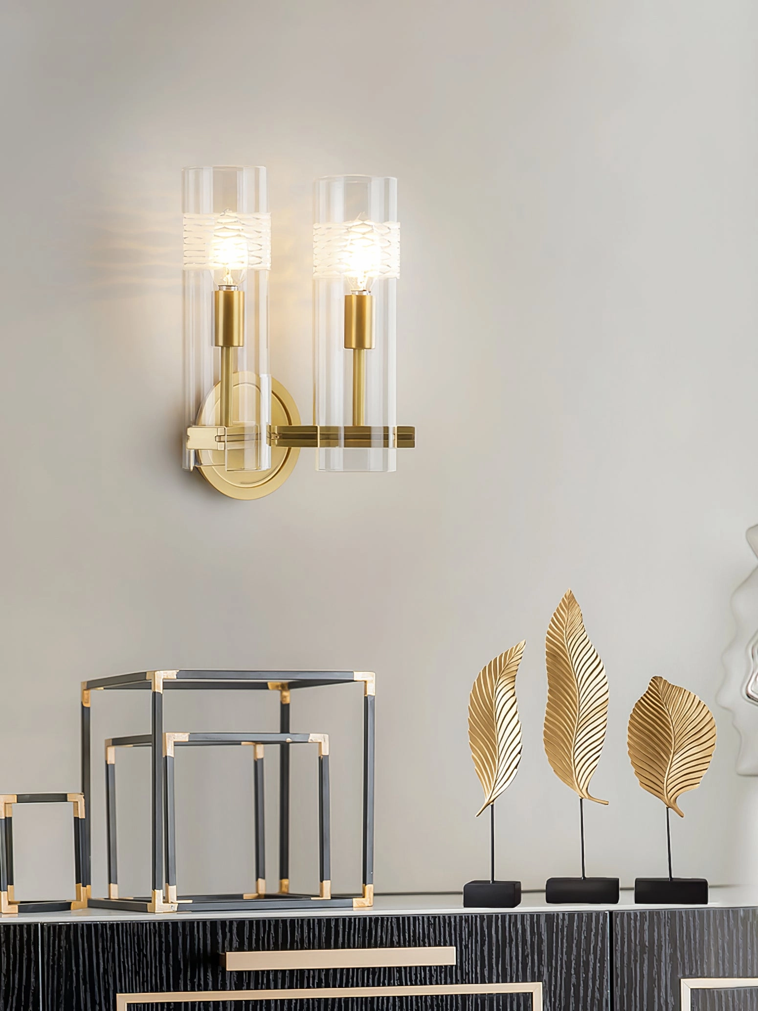 Glass Candlestick Wall Lamp