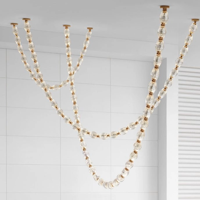 Glass Chain Chandelier