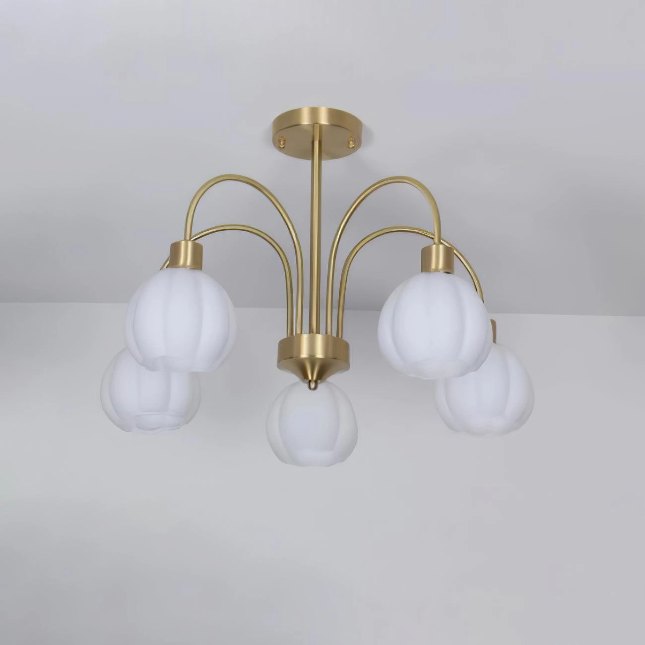 Glass Pumpkin Gold Chandelier