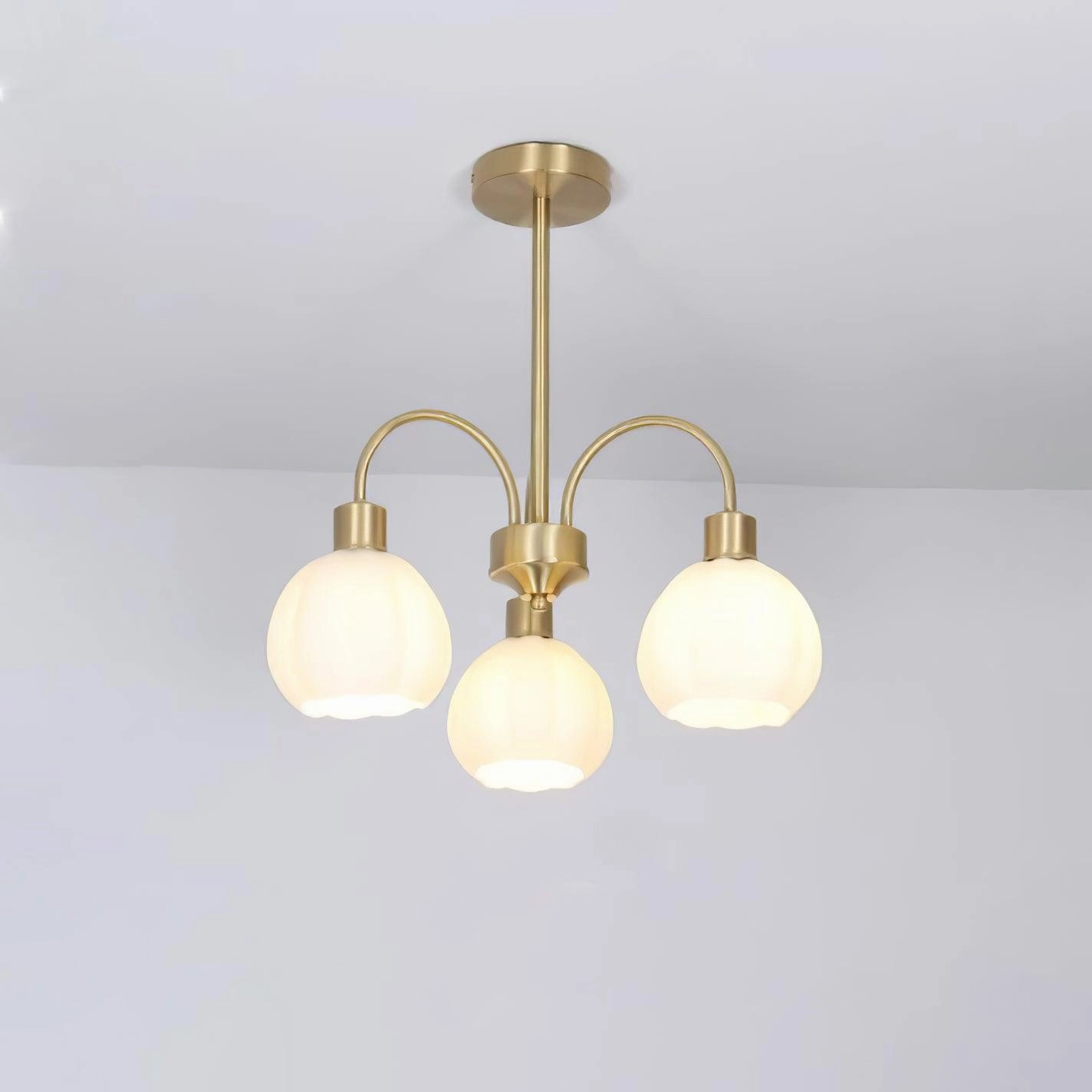 Glass Pumpkin Gold Chandelier