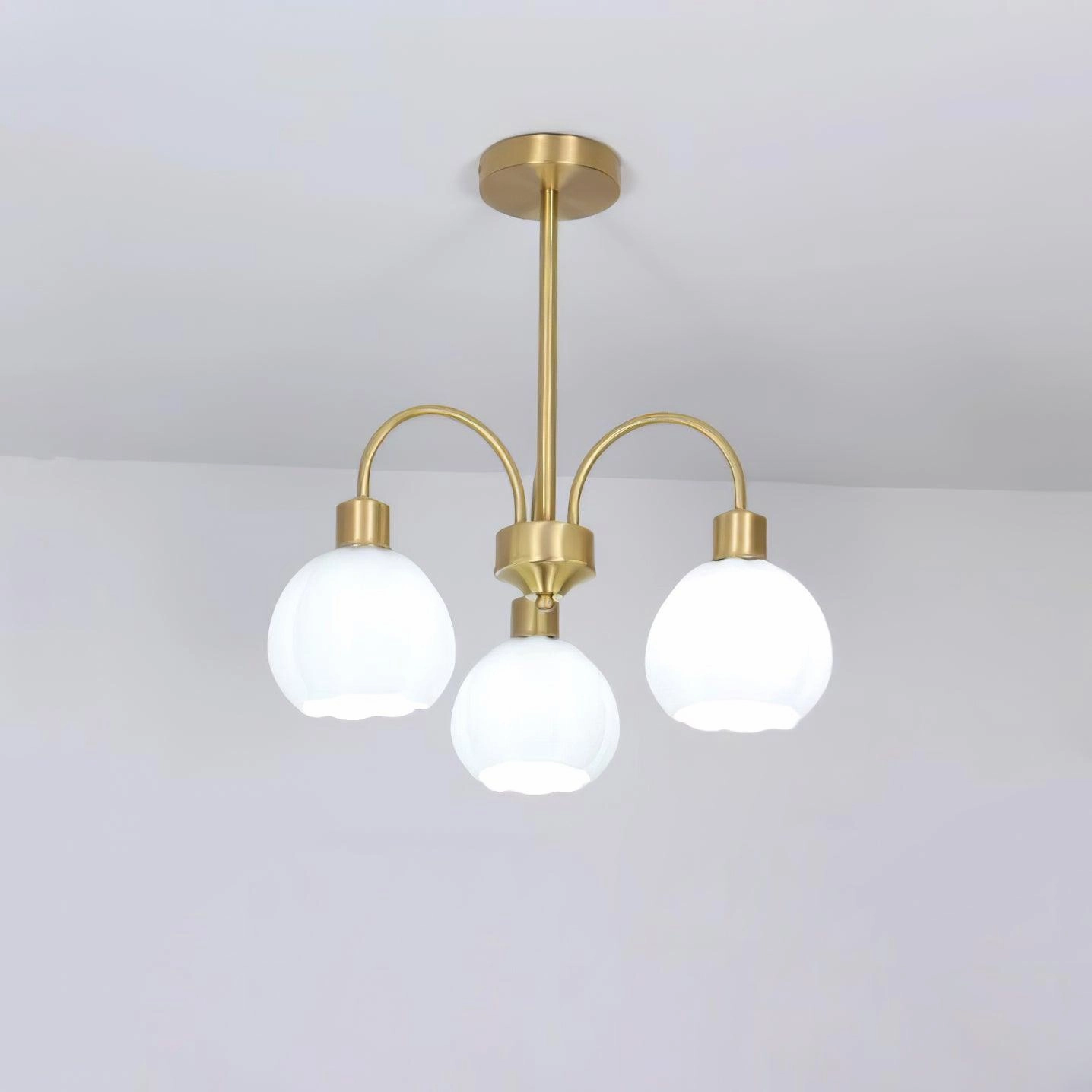 Glass Pumpkin Gold Chandelier