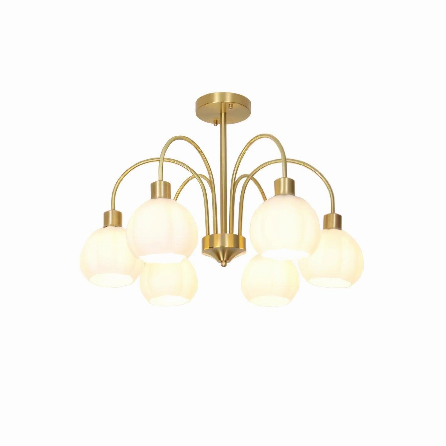 Glass Pumpkin Gold Chandelier