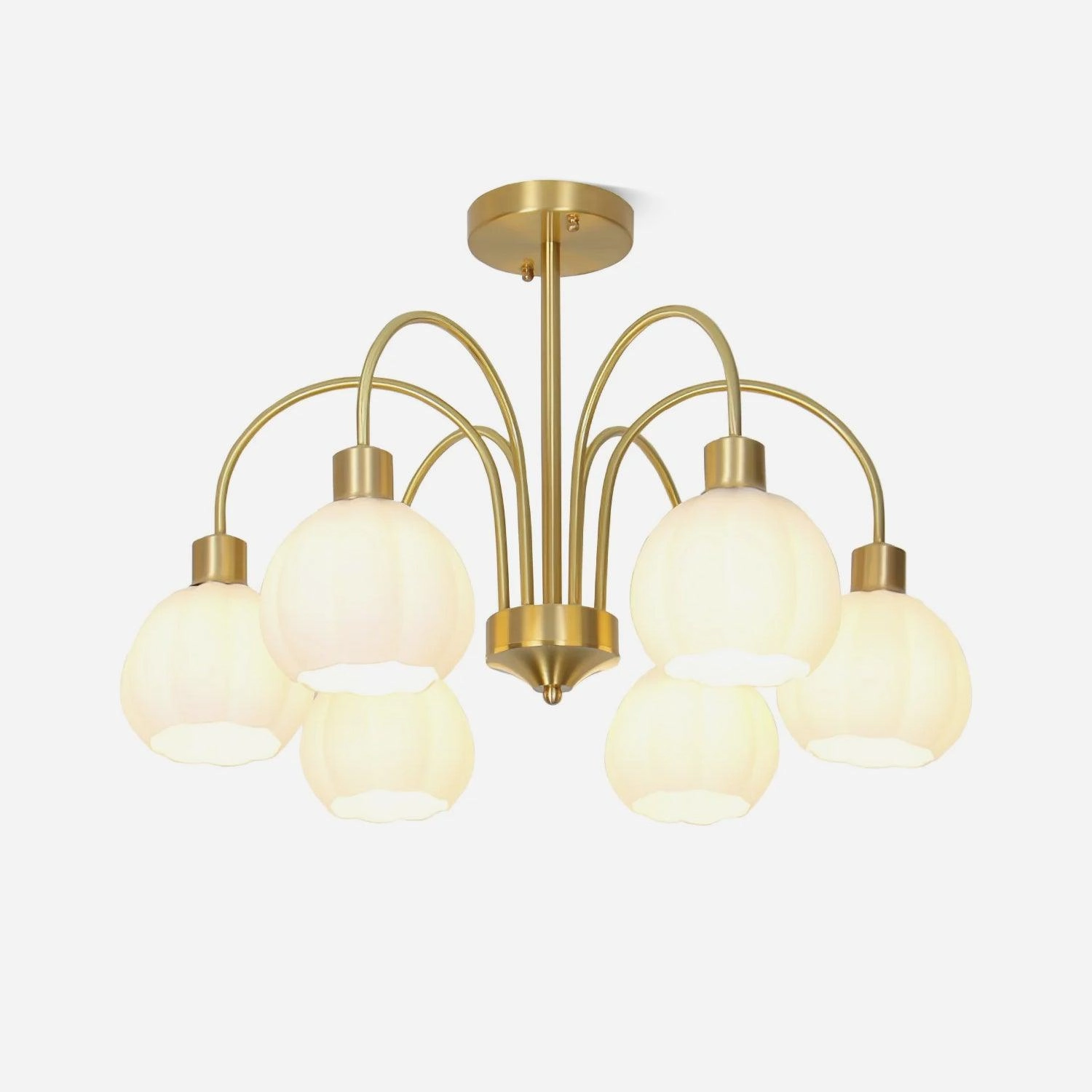 Glass Pumpkin Gold Chandelier minimalist reading light