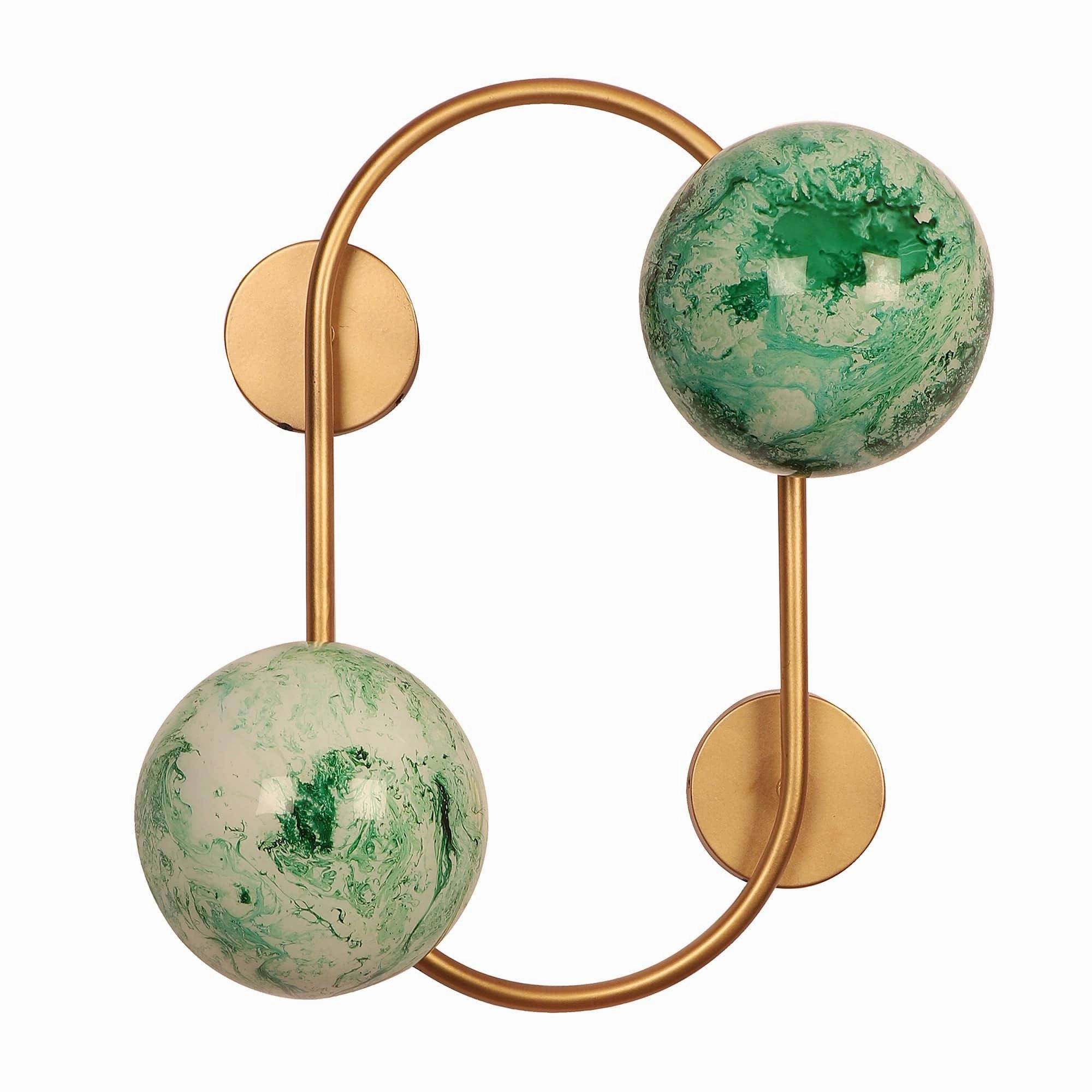 Gold And Green 2 Iron Wall Lights